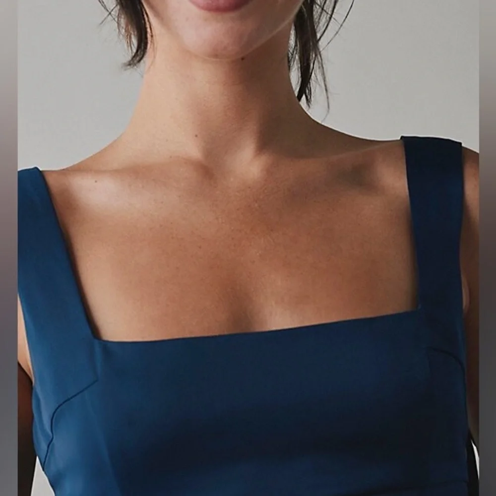 Urban Outfitters Bri Double Bow Satin Mini Dress in Blue - Picture 3 of 15